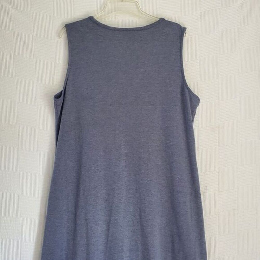 Mind Over Matter Maxi Dress Womens XL Sleeveless Tank Blue Stretch French Terry - Picture 8 of 10
